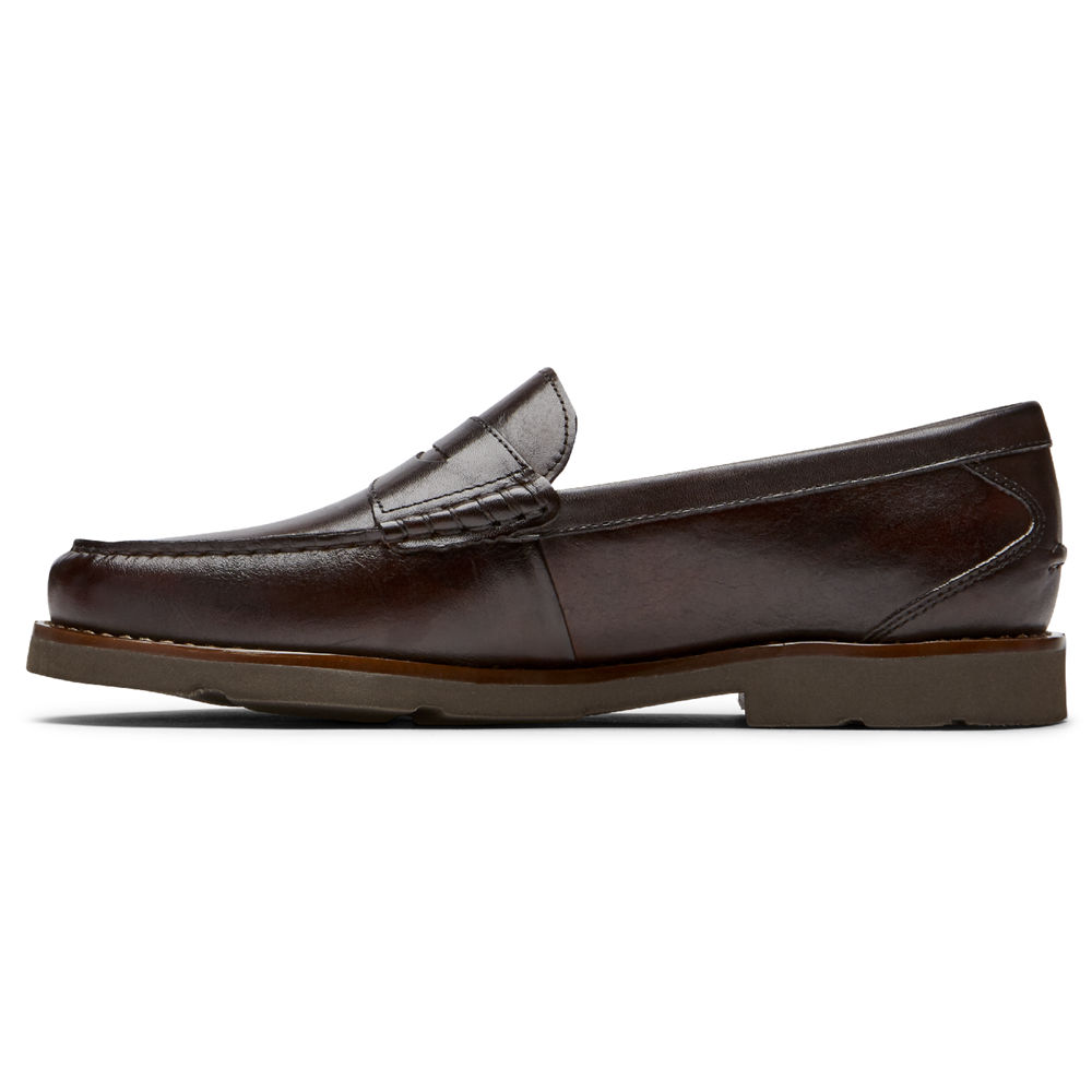 Mocasines Rockport Hombre Mexico - Modern Prep Penny Marrom Oscuro - LXJSD0794